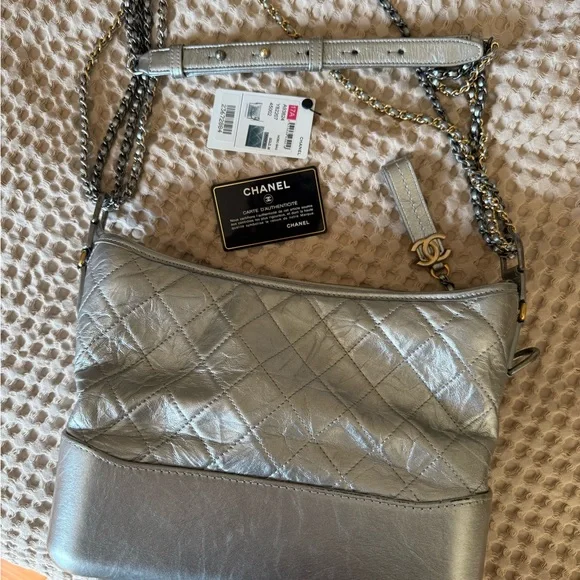 Chanel Metallic Silver Quilted Crossbody Bag - Picture 1 of 9
